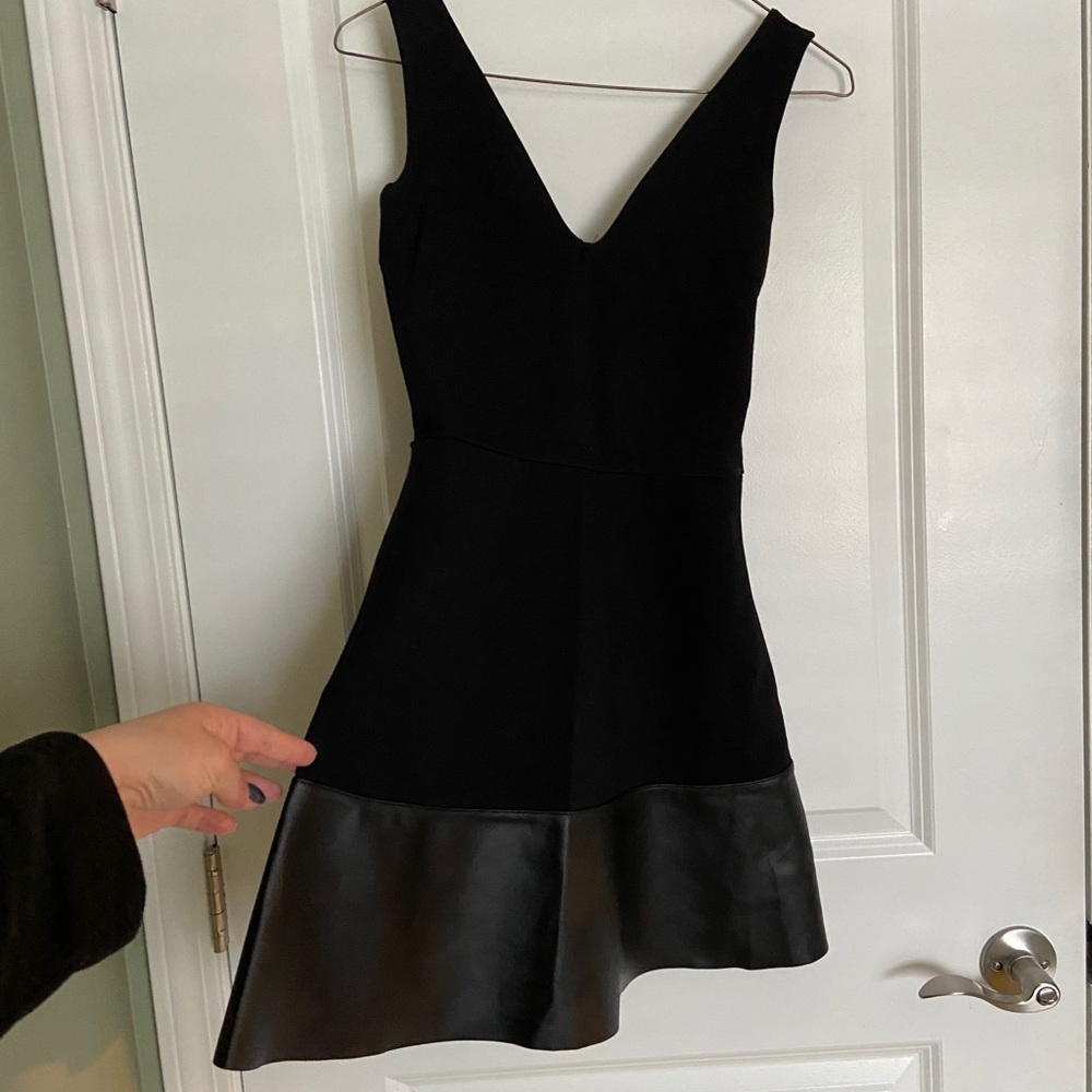 Aqua Brand Dress with Faux Leather Bottom